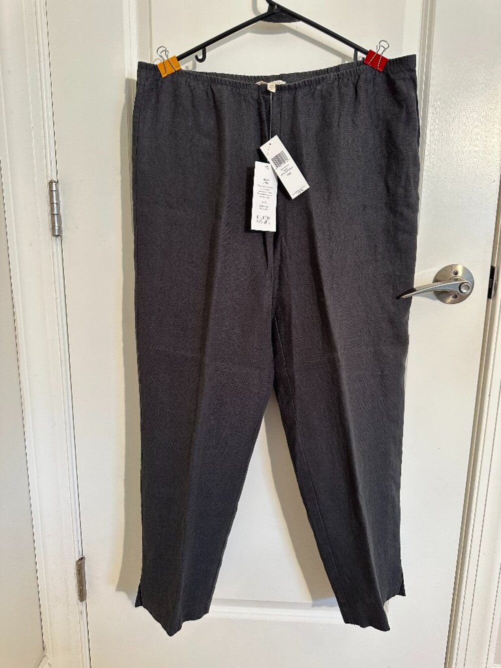 Eileen Fisher - Graphite Heavy Linen Ankle Pant Sidezip